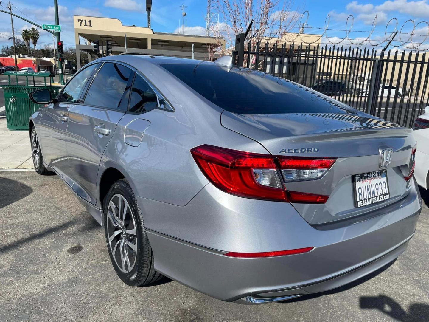 2020 SILVER /BLACK Honda Accord Hybrid EX-L (1HGCV3F53LA) with an 2.0L L4 DOHC 16V HYBRID engine, CVT transmission, located at 744 E Miner Ave, Stockton, CA, 95202, (209) 944-5770, 37.956863, -121.282082 - PLUS TAXES AND FEES - Photo#12